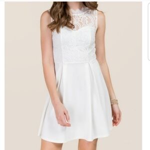 Francescas White Lace Mini Dress XSMALL